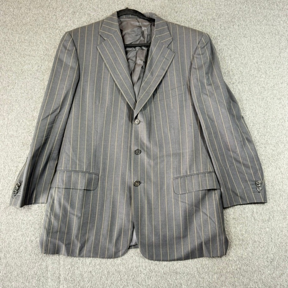 Ermenegildo Zegna Fortnum & Mason Mens Pinstripe 100% Wool Suit Jacket‎ 44 Short